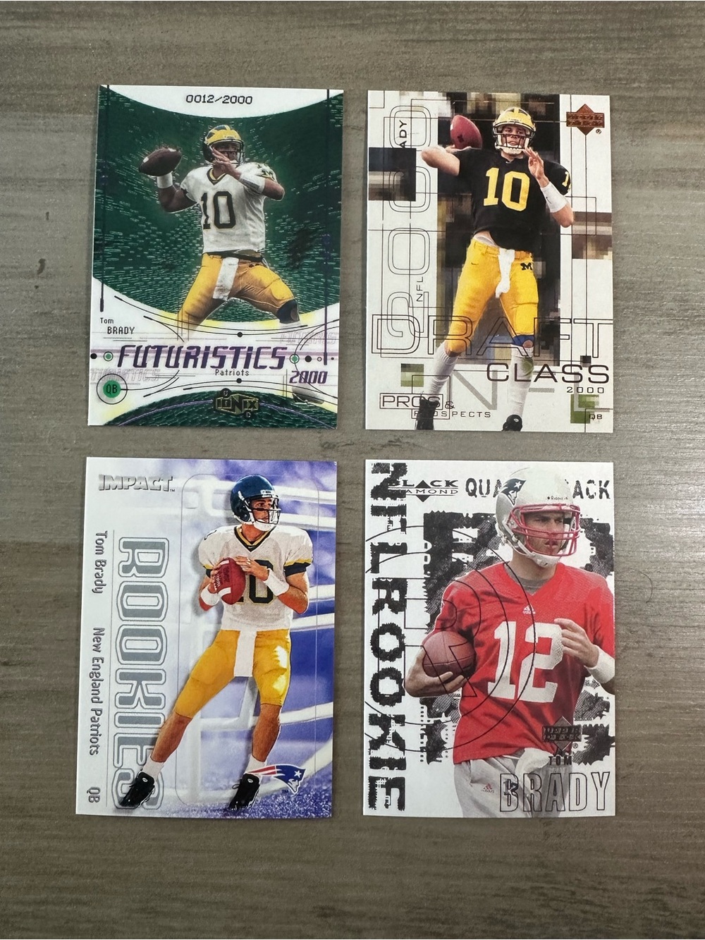 Tom Brady Rookie Lot of (4) Upper Deck Skybox Novelty Cards